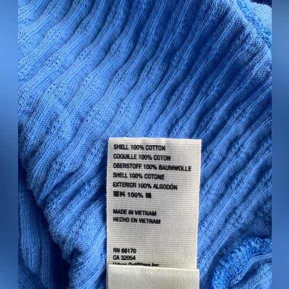 Free People (XS) Blue,Round Neck with Tie Back, Long Sleeve, 100% Cotton - Picture 6 of 7